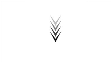 Aşağıya doğru hareket ettirilmiş ok simgesi siyah bir arkaplan üzerinde pürüzsüz bir şekilde döngü yapıyor