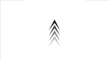 Beyaz arkaplan üzerinde yükselen gri tonda yukarı doğru hareket eden oklar canlandırıldı