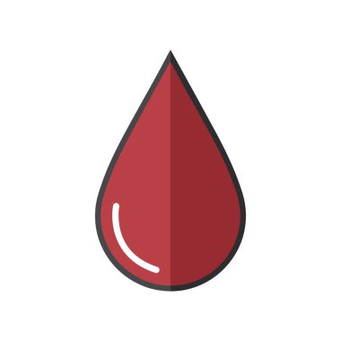 Canlı bir kırmızı kan damlası illüstrasyonu, bağışları, sağlık hizmetlerini ve insan sağlığını simgeliyor. Tıbbi, bilimsel ve yardımsever projeler için ideal.