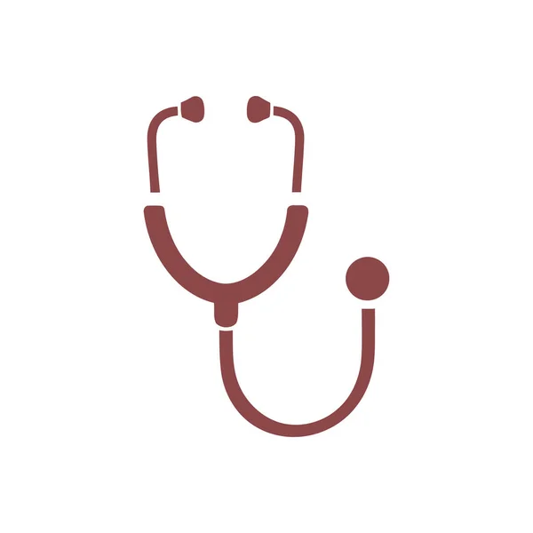 Basit bir kırmızı steteskop ikonu, tıbbi teşhisi, sağlık denetimini ve doktor-hasta bakımını sembolize ediyor. Sağlıkla ilgili tasarımlar, uygulamalar ve web siteleri için ideal. Vektör illüstrasyonu.