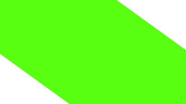 Parlak yeşil köşegen ve beyaz arkaplan ile dinamik soyut geometrik geçiş animasyonu