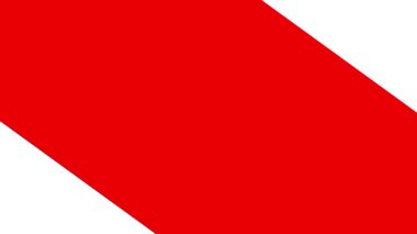 Beyaz zemin üzerinde çapraz hareket eden canlı kırmızı bir şekle sahip temiz ve modern bir geometrik geçiş.