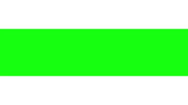 Beyaz arkaplan üzerinde hareket eden parlak yeşil bir çubuk içeren soyut geometrik şekil geçişi