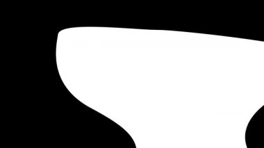 Yaratıcı video geçişleri için ideal, siyah arkaplan boyunca sıçrayan ve dönüşen soyut beyaz sıvının yüksek kaliteli 4K animasyonu.