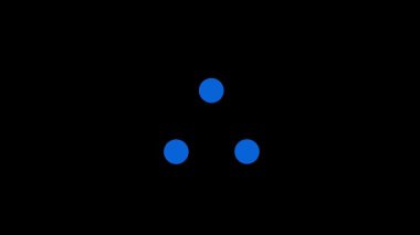 Teknoloji ve sunumlar için soyut mavi üçlü çember siyah arkaplan üzerine animasyon döngüsü yükleme