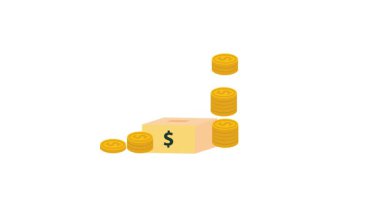 Para tasarrufu, finansal büyüme ve yatırım birikimi kavramını gösteren basit bir animasyon videosu
