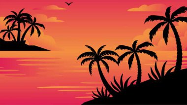 Rahatlama ve arka plan kullanımı için deniz kenarı animasyonunun güzel doğal bir görüntüsü