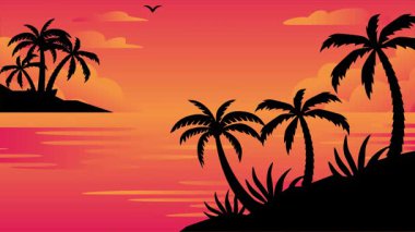 Rahatlama ve arka plan kullanımı için deniz kenarı animasyonunun güzel doğal görüntüsü