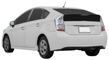 Arka plan beyaz hatchback araba