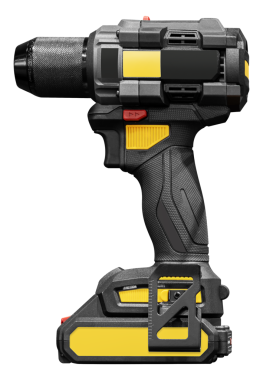 Sarı kablosuz elektrikli matkap.