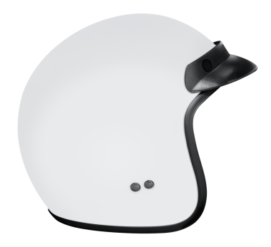 Yan görünüm klasik beyaz kask