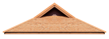 Kahverengi tuğla desenli kalça çatısı