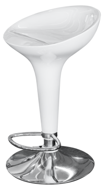 Beyaz koltuk çelik bar taburesi