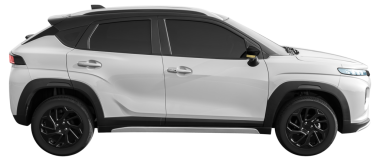 Yan görünüm beyaz SUV araba