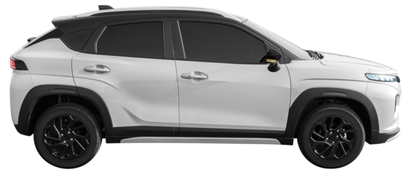 Yan görünüm beyaz SUV araba