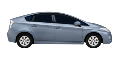 Yan görüş gri hatchback araba