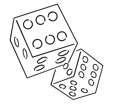 Siyah çizgi simgesi zarları
