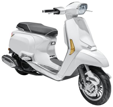 Beyaz modern retro scooter