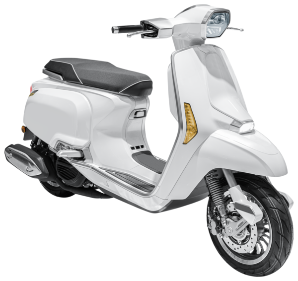 Beyaz modern retro scooter