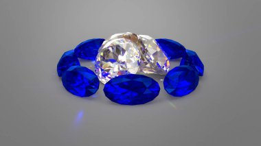 Sapphires And Diamonds On Neutral Background