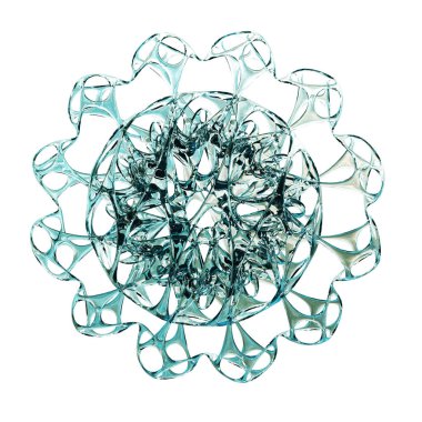 Beyaz Arkaplanda Soyut Cam Dekorasyon Süslemesi. Kış Tatili Konsepti