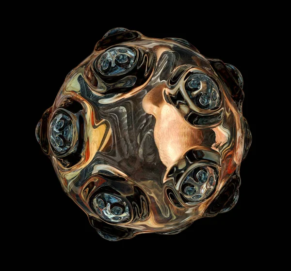 Siyah Arkaplanda Renkli Bilimkurgu Küresi İzole Edildi