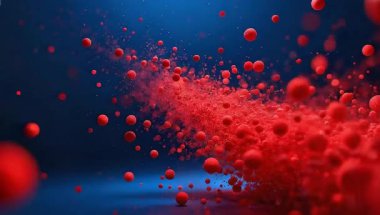 lacivert arkaplanda kırmızı yuvarlak top