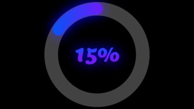 Mavi ve mor gradyanlı dairesel yükleme yüzdesi