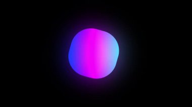 Siyah arkaplan üzerinde dönen pembe ve mavi eğimli geometrik şekil