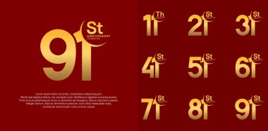 anniversary vector set with gold color can be use for special day celebration