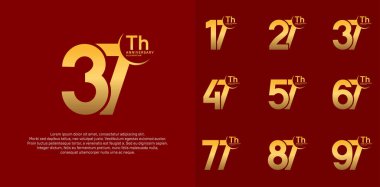 anniversary vector set with gold color can be use for special day celebration