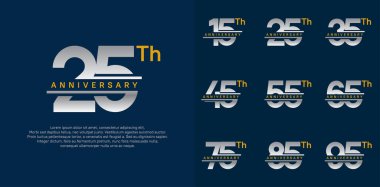 Kutlama günü için gümüş ve altın rengi olan yıldönümü vektörü dizaynı