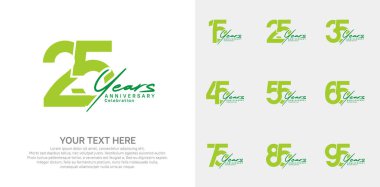 Yıldönümü logosu. Kutlama etkinliği için yeşil renk.