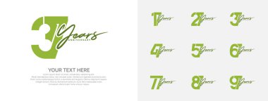 Yıldönümü logosu. Kutlama etkinliği için yeşil renk.