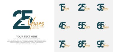 Kutlama olayı için yıldönümü logosu vektör dizaynı, yeşil ve kahverengi renk