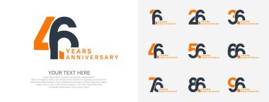 Kutlama olayı için yıldönümü logosu vektör dizaynı, siyah ve turuncu renk