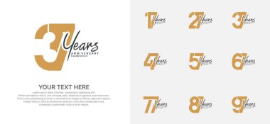 Kutlama olayı için yıldönümü logosu vektör tasarımı, kahverengi ve siyah renk