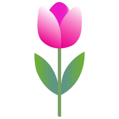 Pürüzsüz gradyan, detaylı taç yaprakları ve doğal çiçek şekilli renkli lale çiçeği vektör çizimi. Bu zarif bahar çiçeği tasarımı tebrik kartları, düğün davetiyeleri, botanik baskılar için mükemmel..