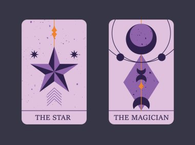 Geometrik Arcana, Şeytan ve Asılmış Adam Minimum Tarot Kartı
