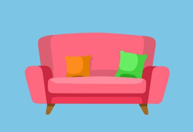 Koltuk vektörü izole edildi. İç mekan, Vektör tasarım illüstrasyonu.