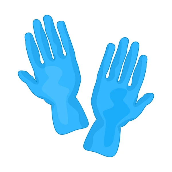Rubber Handschoenen Geïsoleerd Witte Achtergrond Blauwe Schoonmaak Latex Medische Handschoenen — Stockvector