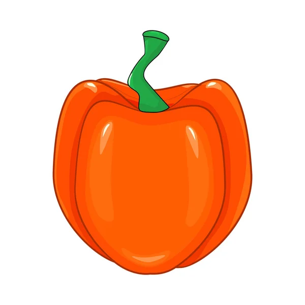 Paprika Izolované Bílém Pozadí Maďarská Čerstvá Zelenina Pomerančového Pepře Zdravé — Stockový vektor