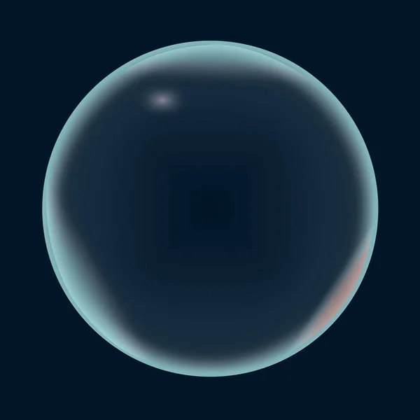 Jabón Transparente Burbuja Agua Aislada Sobre Fondo Oscuro Elemento Diseño — Vector de stock