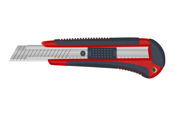 Rotes Cutter Messer Isoliert Auf Weißem Hintergrund Schreibpapiermesser Mit Ausziehbarer — Stockvektor