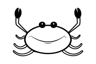 Yengeç simgesi beyaz arkaplanda izole edildi. Kanser işareti. Istakoz silueti. Deniz ürünleri dükkanı, gıda ambalajı ya da restoran tasarımı. Basit çizgi tasarım tarzı. Stok vektör illüstrasyonu