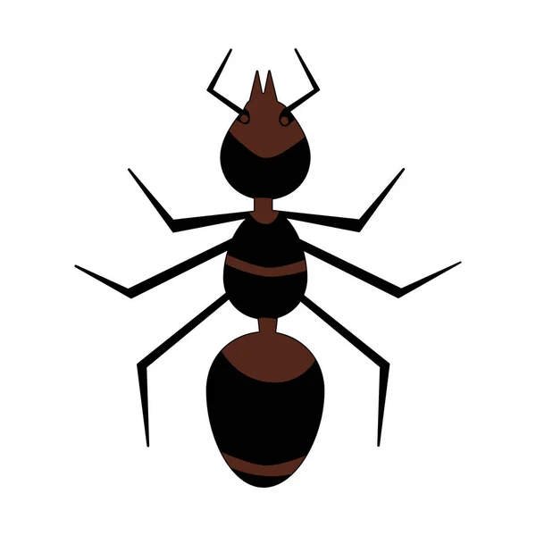 Hnědý Mravenec Izolovaný Bílém Pozadí Ikona Červeného Ohně Hmyzí Silueta — Stockový vektor