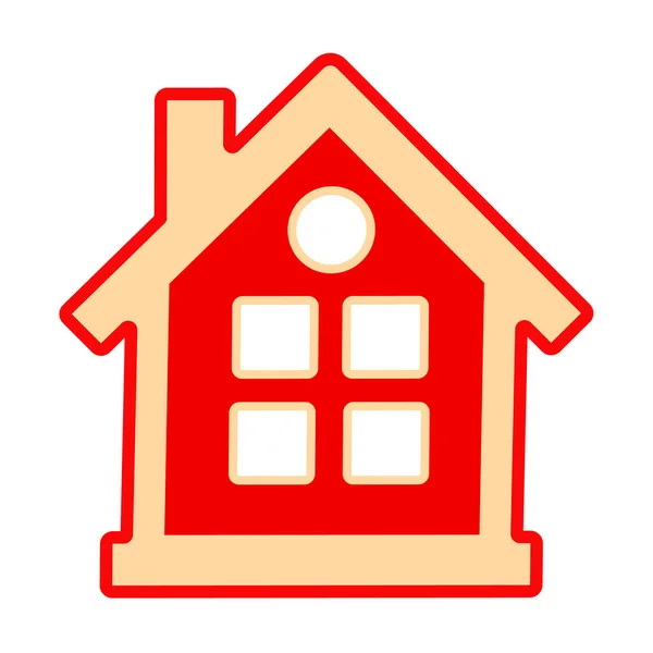 Home Symbol Isoliert Auf Weißem Hintergrund Rotes Haussymbol Schlichter Flacher — Stockvektor