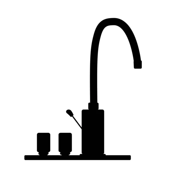 Wasserhahn Filtersymbol Isoliert Auf Weißem Hintergrund Tippen Sie Mit Knopf — Stockvektor