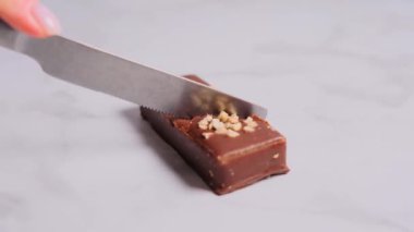 Ev yapımı çiğ vegan çikolatalı çikolata.