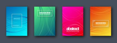 Broşür seti, yıllık rapor, el ilanı tasarım şablonları. İş sunumu, iş kağıdı, şirket belge kapağı ve şablon tasarımları için vektör illüstrasyonları